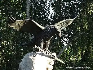 Turul bird, Millenium memorial in Berekfürdő, Hungary (2001)