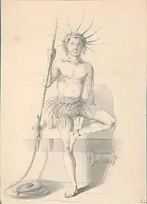 Image 35Tuvaluan man in traditional costume drawn by Alfred Agate in 1841 during the United States Exploring Expedition. (from History of Tuvalu)