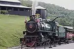 USATC S118 Class 2-8-2 #190, the "Yukon Queen" from Alaska's White Pass and Yukon Route at Tweetsie Railroad in 2022