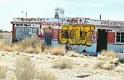 Abandoned cafeteria in Twin Arrows.