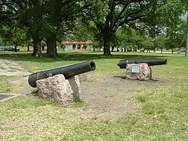 Replicas of the "Twin Sisters", which were used in the 1836 Battle of San Jacinto and the 1863 Battle of Galveston.