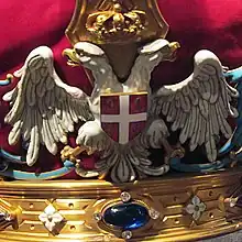 Coat of arms of Serbia on the crown