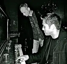 Two members of The Bombsters at their Hamilton studio.