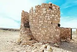 Round stone house/tower ruins in Two Guns, now within the boundaries of Winslow.