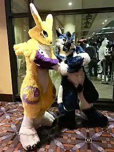 Renamon and Sergal fursuits