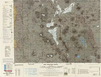 Topographic map of the Chile-Bolivia frontier.