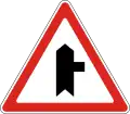 Minor road on right