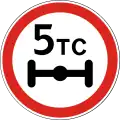 No vehicles over 5 tonnes per axle (1991–2014)