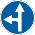 Proceed straight or turn left