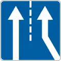 Lane on the right begins with traffic coming from other road