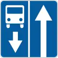 One-way street with reverse lane for buses