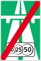 Motorway ends (toll/payment required)