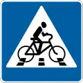 Bicycle crossing (placed on left side of road)