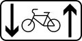 Direction of movement of cyclists