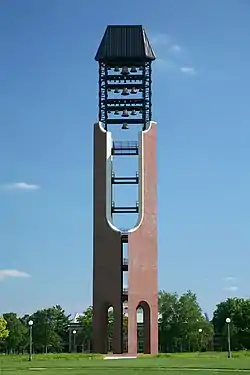 Image 41The McFarland Carillon is a 185-foot bell tower with 49 bells at the University of Illinois at Urbana–Champaign. The tower was built in 2008-09 and was designed by Fred Guyton of Peckham, Guyton, Albers & Viets. Image credit: Daniel Schwen (from Portal:Illinois/Selected picture)