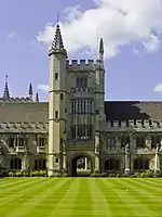 View of Founder's Tower from the Cloister.