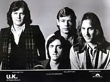 U.K., 1978. L-R: John Wetton, Allan Holdsworth, Bill Bruford, and Eddie Jobson.