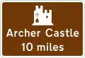 Historic castle tourist attraction 10 miles ahead