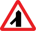 Traffic merges from the left