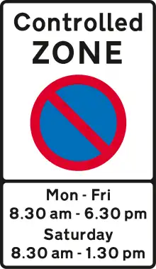 UK Sign 663 - start of controlled zone