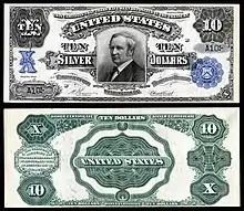 $10 Silver Certificate, Series 1908, Fr.302, depicting Thomas Hendricks