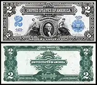 The final design of the United States' silver certificate series featuring George Washington, printed in 1899.