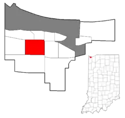 Location within the city of Gary