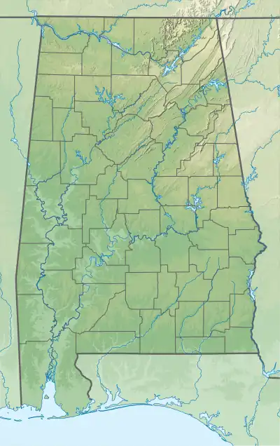 Location of Weiss Lake in Alabama, USA.