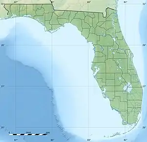 Location of Lake August in Florida, USA.