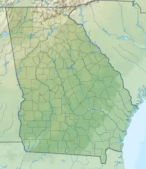 Location of Lake Rabun in Georgia, USA.