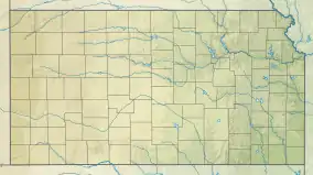 Map showing location in Kansas