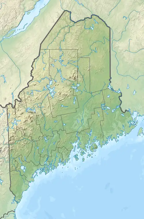 Location of Sebago Lake in Maine, USA.