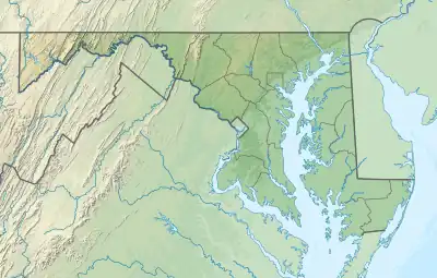 Location of Lake Habeeb in Maryland, USA.