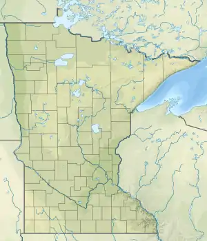 Location of Lake Phalen in Minnesota, USA.