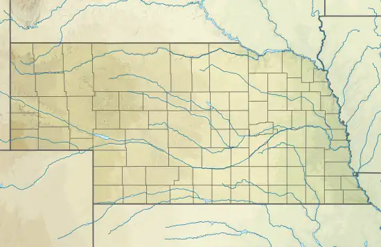 Map showing the location of Desoto National Wildlife Refuge