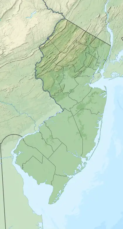 Location of Lake Tappan in New Jersey, USA.