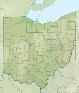 Location of Tappan Lake in Ohio, USA.