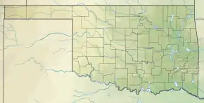 Location of Sooner Lake in Oklahoma, USA.