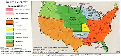 Image 2Map of the United States showing Arkansaw Territory, 1820 (from History of Arkansas)