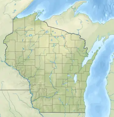 Location of Venus Lake in Wisconsin, USA.