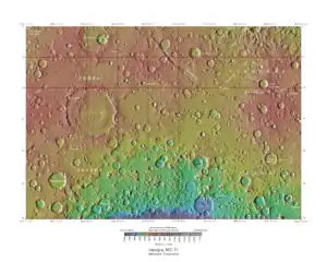 Topographical map of Iapygia quadrangle