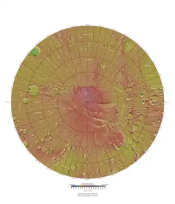 Topographical map of Mare Australe quadrangle