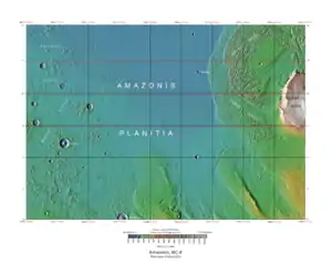 Topographical map of Amazonis quadrangle