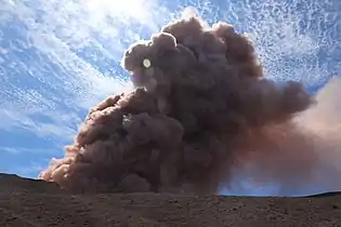 Collapse in the crater of Puʻu ʻŌʻō, creating an ash plume (May 3, 2018)