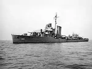 USS Craven (DD-382) underway in November 1943.