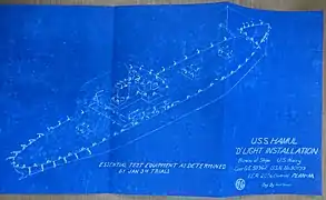 USS Hamul plan for Diffused Lighting camouflage fittings after the sea trials held on 3 January 1942