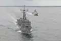 USS Rodney M. Davis alongside KDB Darulaman during CARAT 2014.