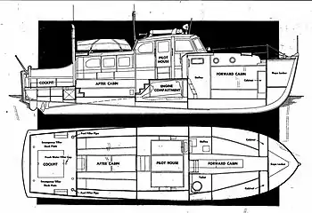 42 foot boats built for US Army, cutaway