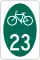 New York State Bicycle Route 23 marker