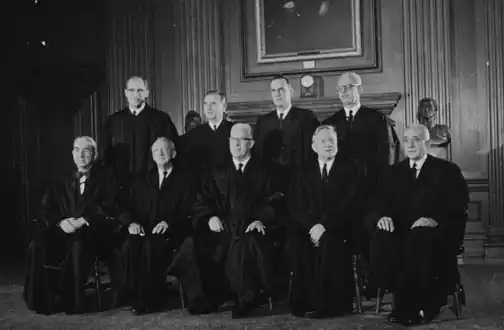 The Supreme Court seen pictured on November 19, 1962. White (top left) was the Court's most junior justice, having arrived on the bench in April.